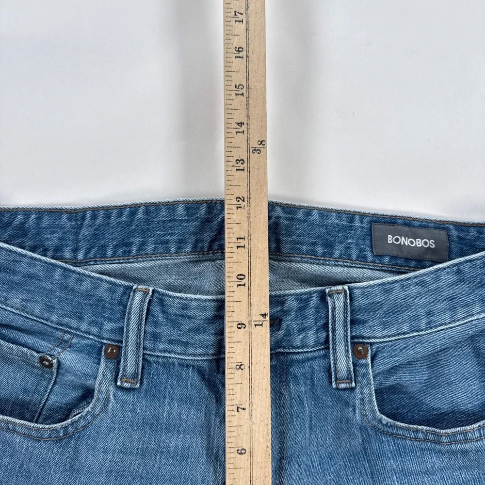 Bonobos Mens Jeans 33x30 Blue The Blue Jean Straight Leg Minimalist Streetwear